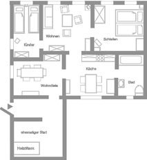 Grundriss - (C) www.ferienhaus-nordfriesland.com